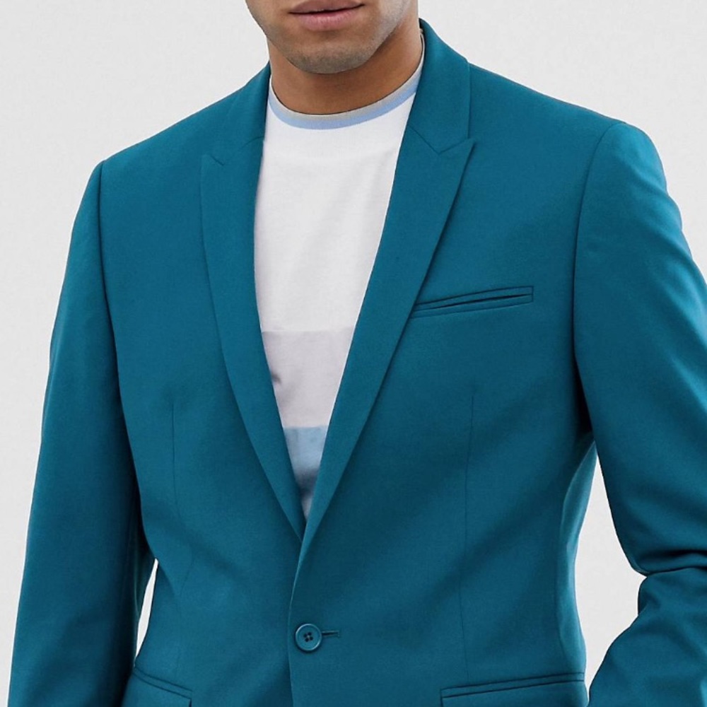 ASOS Skinny Blazer in Teal